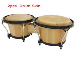 Buffalo Skin Leather on For African Drum sets Bongo 29CM 31CM Diameter Percussion Instruments8467804