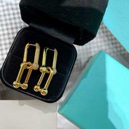 Designer Earrings 18k Gold Plating Luxury Fashion Brand Letters Jewelry Famous Women Wedding Gift Zps3 ZX2P