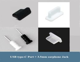 1000 Sets Anti dust plug Stopper Set USB TypeC Earphone Jack 35mm Silicone for samsung galaxy s8 s8plus huawei LG LETV8297957