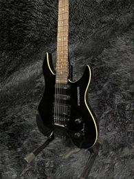 Hot sell good quality Headless Electric Guitar, Black Color, Mahogany Body, Rosewood Fingerboard, Floyd Rose Tremolo Bridge, 6 Strings Guitarra, can be Customised