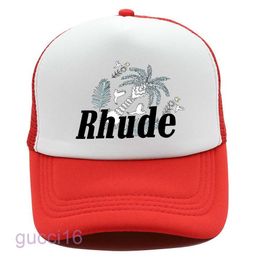 Green Mesh Patchwork Baseball Cap Men Women Embroidery Unisex Rhude Collections Casual Truck Hat Adjustable Rhude Bonnet DYZQ 4M2X 2UGB QR25