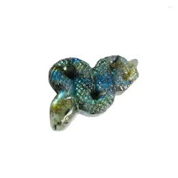 Decorative Figurines Arrivals Natural Carving Animal Labradorite Snake Spiritual Healing Products For Sale