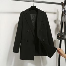 Simple Commute Black Women's Suits Coat Korean Style Loose Leisure Professional Fashion Ladies Tops Suit Women Suit Blazer 240105