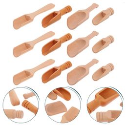 Spoons 12pcs Wooden Salt Tea Scoop Kitchen Seasoning Flour Dipper Tools