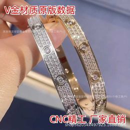 Designer Cartres Bracelet V Gold High Edition Narrow Full Sky Star for Women Plated with 18K Rose Wide CNC Precision Two Rows Diamond