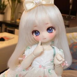 gaoshundoll16Bunny Rabbit anime face resin Qbaby MDD VOLKS DIY makeup Practise head for birthday gift fashion mysterybox 240105