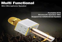 Luxury Wireless Microphone Bluetooth Speaker with 2600mAh Large Capacity Battery Q7 Karaoke Loudspeaker for Iphone 7 plus Samsung 1776322