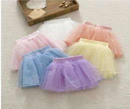 Spring Fall Baby Ball Gown Skirt Cute Sweet Candy Colour Toddler Girl Tutu Skirt Kids Short Skirts Net Yarn Pearl Child Underwear 2710622