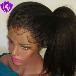 Whole Pre Plucked Lace Front synthetic Wigs With Baby Hair Brazilian full lace front Italian Light Yaki Straight Wigs4031502