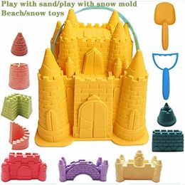 Set di giocattoli da spiaggia con sabbia, set creativo per bambini, piramide, castello, stampo per sabbia, divertenti giochi all'aperto, accessori da spiaggia per ragazzi e ragazze 240105