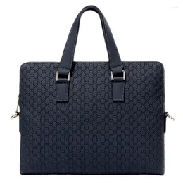 Briefcases Men's Bag Genuine Leather Men Briefcase Laptop 14 Inches Business Handbag Portfolio For Document A4