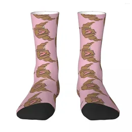 Men's Socks I Love Croissants Harajuku Sweat Absorbing Stockings All Season Long Accessories For Unisex Birthday Present