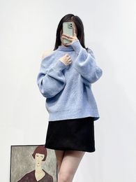 Maje New Simple Loose Shoulder Solid Color Long Sleeve Top for Women