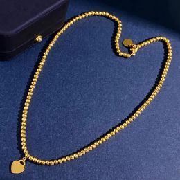 2024 New Jewellery Model Tiffanyujkl Pendant Necklaces Classic Love Heart Beads Necklace Bracelet Jewellery Sets for Womens Birthday Gift Valentines Day gi 8X0M