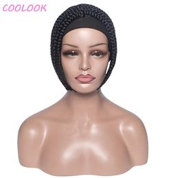 Synthetic Wigs Box Braids Headband For Women Braided No Lace With Turban Natural Short Bob Head Wrap Wig Peruca Cosplay1400935