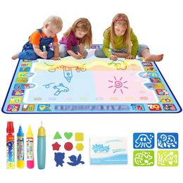 Coolplay Magic Water Drawing Mat Colouring Doodle Mat with Magic Pens Montessori Toys Painting Board Educational Toys for Kids 240105