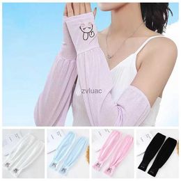 Arm Leg Warmers Protective Gear Lightweight Sunscreen Sleeves Breathable Uv Protection Loose Ice Silk Sleeves Little Rabbit Arm Cover Driving YQ240106