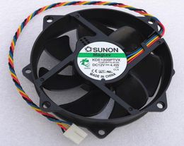 Original new CPU Case Cooling Fan For Sunon Maglev Round KDE1209PTVX 4 4W 4 Pin DC 12V Tested5445190