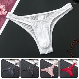 Underpants G-String Sissy Panties Men Briefs Pouch Underwear Breathable Thong Transparent Ultra-Soft Low-Rise Sexy Jocks Bikini