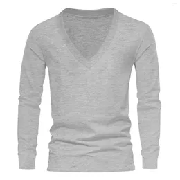 Men's T Shirts 2024 Brand Cashmere Sweater Fashion V-Neck Men Sweaters Knit Pullovers For Male Youth Slim Knitwear Man