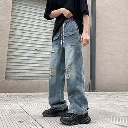 Men's Jeans Workwear Autumn American Loose Fitting Straight Leg Casual Wide Pants
