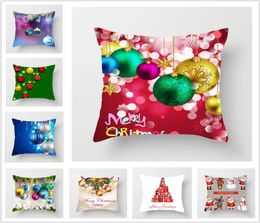 NEW Christmas Burlap Pillow case Christmas Home decoration pillow cover Shams Linen Square Throw Pillowcases Cushion Covers for Be5087115