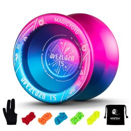 MAGICYOYO T5 Unresponsive Yoyo Aluminium Alloy Metal Professional YoyoBonus - 5 Strings Yo-Yo Bag Glove 240105