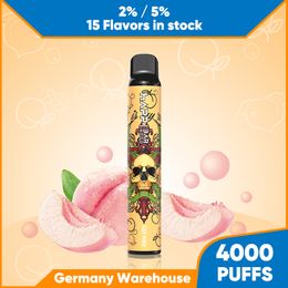 Authentic Happ Bar 4000 Puff Bar Original Disposable Vape Pen E Cigarette 2% 5% Nic Mesh Coil Prefilled Pod Device 850mAh Battery Non Rechargeable Fast Delivery Time