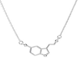 1 chemical molecular structure pendant necklace formula 5HT geometric exquisite nurse simple Lucky woman mother men039s family3811632