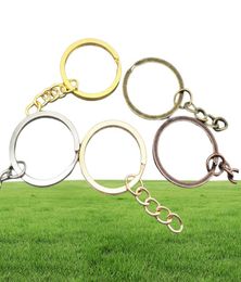 Jewellery Accessories 50pcslot Key Chain Key Ring Bronze Rhodium Gold Colour Round Split Keyrings Keychain Jewellery Making Whole5150501961977