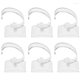 Jewelry Pouches 6pcs Bracelet Watch Display Rack Transparent Practical Acrylic Stand For Shop Home Store