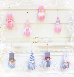 4PCSSet Rudolph Santa Claus Doll Tree Hanging Christmas Faceless Dwarf Doll Pendant New Year Gift Christmas Decor On The Shel9481532