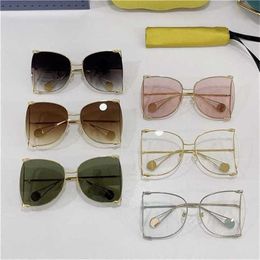 12% OFF Sunglasses New High Quality family's new fashion large herringbone frame conceals face and shows thin star's same sunglasses gg0252