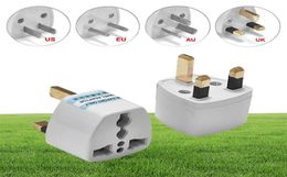 100pcs US EU AU To UK Plug Adapter American European Euro British 3 Pin Travel Power Adapter Converter Socket Electric Outlet319W2141050