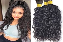 Brazilian Water Wave Human Hair Bulk For Braiding Unprocessed Hair Natural Black Bulks9016093