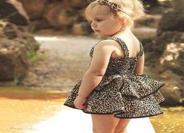 cheapest 2020 New Leopard Dresses for Girls Cute Kids Pleated Dress Children Valentine039s Day designer clothes Factroy Wholesa2695222