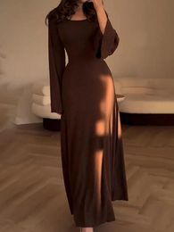 Vintage Long Dresse Autumn Sleeve Evening Dresses Female Elegant Bandage Maxi Dress Ladies Tight Party Prom Vestidos 240106