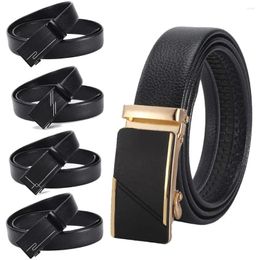 Belts Luxury Design Business Leather Belt All-Match Casual Vintage Automatic Buckle Waistband Men Ratchet