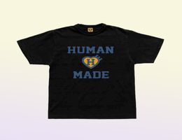 Human Made Swimming Bamboo Cotton Short Sleeved T-shirt Men's Loose Personality Large Size Tide Brand Summer Pure7689852