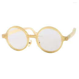 Sunglasses Frames Light Big Large Round Thin Rim Clear Transparent Honey Horn Optical Glasses Eyeglasses Frame
