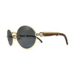 12% OFF Wood Brand Vintage Glass Retro Round Frame Carter Glasses Wooden Sunglass Parka Men EyewearKajia New