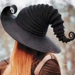 Berets Large Ruched Halloween Witch Hat For Creative Steeple Party Headgear Gift Cosplay Decorati