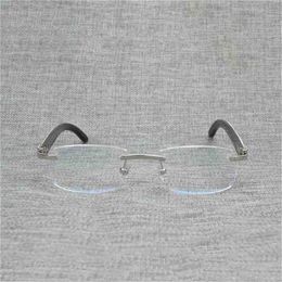 26% OFF Vintage Wood Square Clear Men Natural Buffalo Horn Oversize Rimless Glasses Frame for Women Reading Optical Oval New