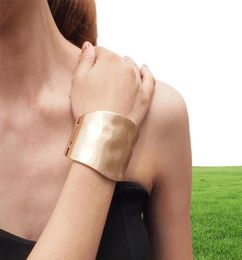 Bangle Charming Classic Chunky Bracelet Cuff Oversized Wide Handmade Bold Large Metal Brushed Finish Jewellery GOLD 2132019