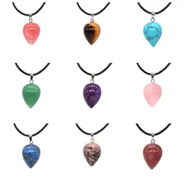 Loose Gemstones Natural Water Drop Shaped Pendant Healing Crystal Amethyst Turquoises Beads DIY Necklace Earrings Charm Gem Jewellery