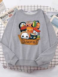 Women's Hoodies Sweatshirts Kawaii Delicious Food Sushi Babys Women's Sweatshirt Fashion Warm Hoody Casual Loose Hoodies Soft versized Women Streetwear