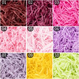 Party Decoration Colorful Lafite Gift Box Filling Materials DIY Holiday Gifts Shredded Paper Decorative Absorpting Ribbons