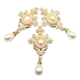 Charms 66 33MM Metal Alloy Pearl Small Pendant Bow Decoration Accessories Half Girl Headwear Finished Handicrafts