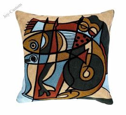 Abstract Pillowcase Pillow Covers 18x18 Modern Picasso Embroidery African Cushion Covers 18quotx18quot45cm X45cm2550357