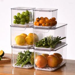 Storage Bottles Refrigerator Box Transparent Multi-grain Food PET Kitchen Vegetables And Fruits Drain Fresh-keeping